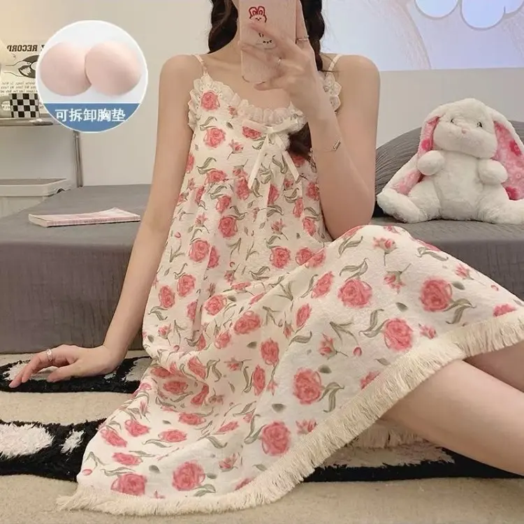 Piyama bunga klasik banyak motif Panjang 3