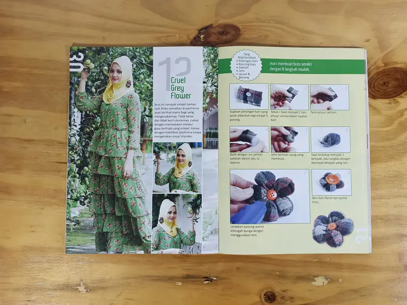 Inspirasi Cantik Korsase & Gaya Hijab – 24 Kreasi Korsase Hijab yang Simpel & Mudah Dipraktikkan | Buku Panduan Kreatif Membuat Aksesori Korsase Cantik untuk Mempercantik Berbagai Gaya Hijab.