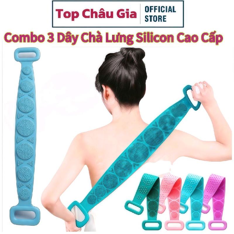  Combo 3 Dây Chà Lưng 2 Mặt Đa Năng Silicon Hạt Gai. Đai Chà Lưng Massage Cơ Thể Khi Tắm. Bông Tắm 2 Mặt 