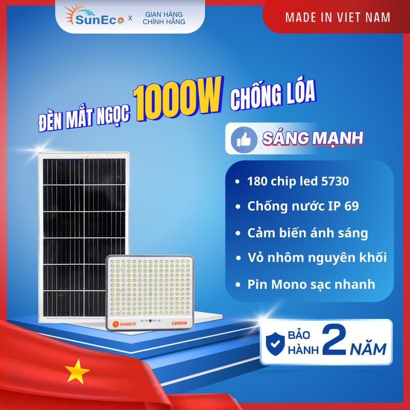  SUNECO Đèn Năng Lượng Mặt Trời Mắt Ngọc Thế Hệ Mới  Bi Cầu Lồi Led Siêu To Siêu Sáng Thời Gian Sáng Trên 12h Chống Lóa cao chống nước ip 69 Bảo hành chính hãng tại công ty. 