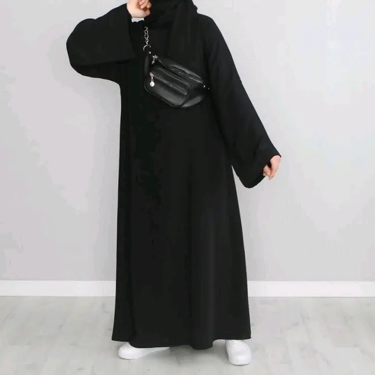 ALKHATIB ABAYA GAMIS HITAM MOTIF BASIC POLOS JETBLACK GRADE A READY SIZE S M L XL XXL Wanita Wanita