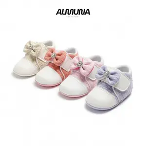 almuna - Sepatu Bayi Perempuan Variasi Pita Berlian Kupu-Kupu Prewalker Empuk Cewek
