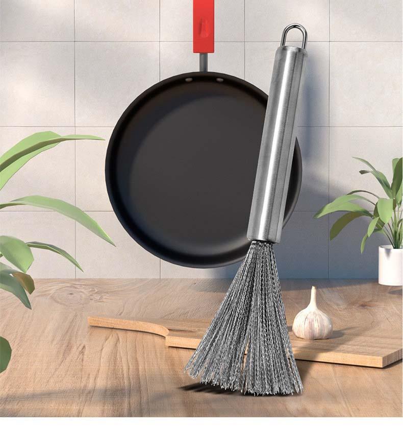 Product Introduction of Stainless steel pot brush kitchen special long-handle brush pot artifact pot washing brush brush pot brush steel wire cleaning brush pot brush 4