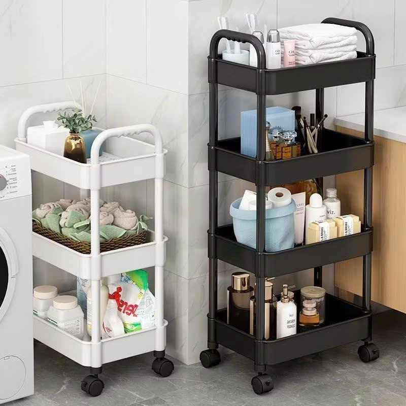 Kệ Spa nhựa 3 4Tầng Đa Năng - Kệ để đồ bỉm sữa-kệ phòng tắm có bánh xe đẩy chuyên dụng