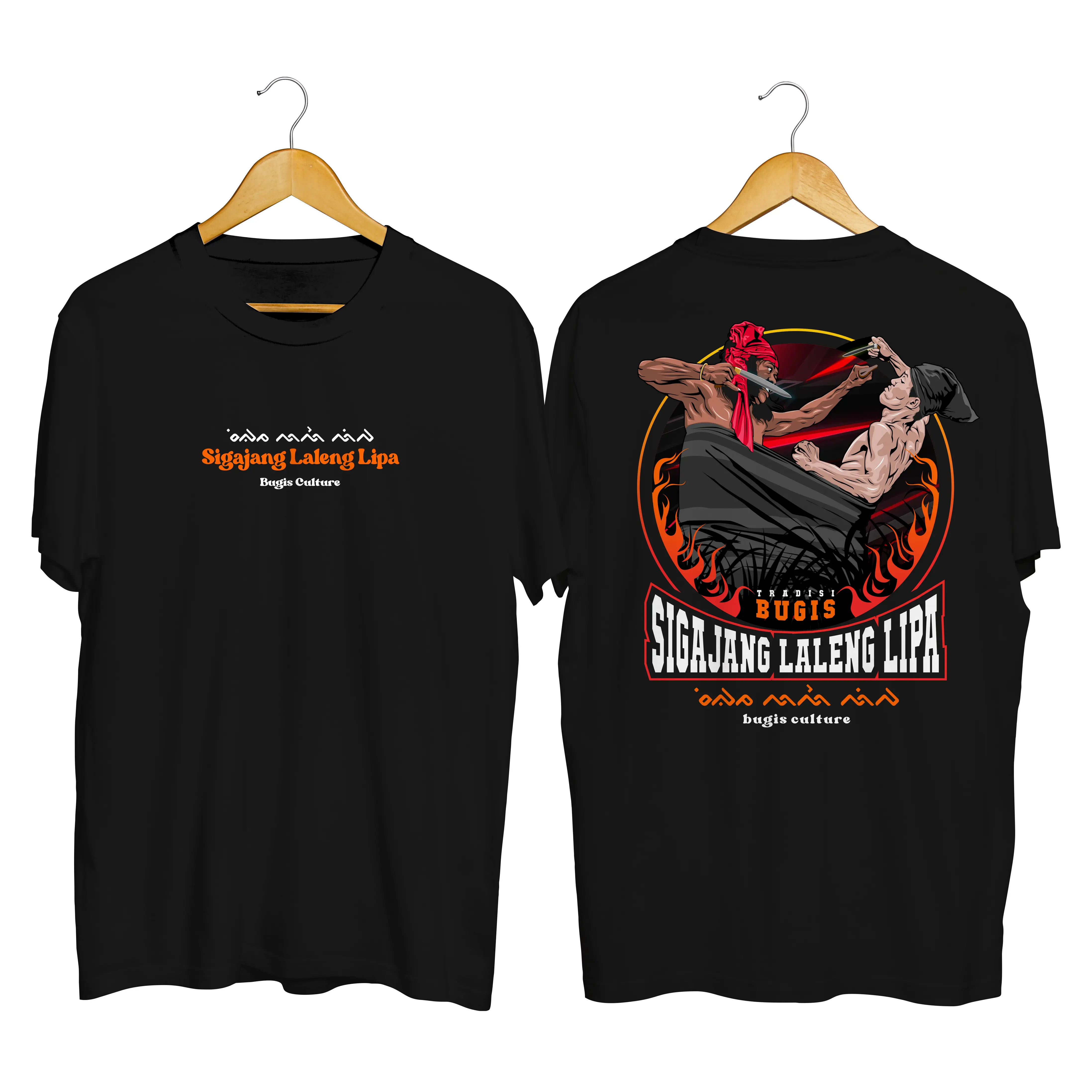 BAJU KAOS BUGIS SIGAJANG LALENG LIPA COMBED 24S 100% COTTON Hitam Pendek bwose merch baju skena cowok