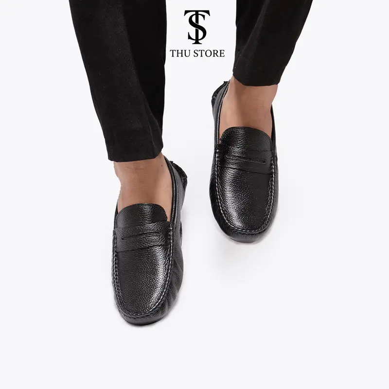 V3 giày Lười nam Da Bò Dáng Moccasin Đế Cao Su Đúc 1cm Mềm Mại Shoes giầy  thổ Caro Loafer Jean moca giầymoi 2023 1