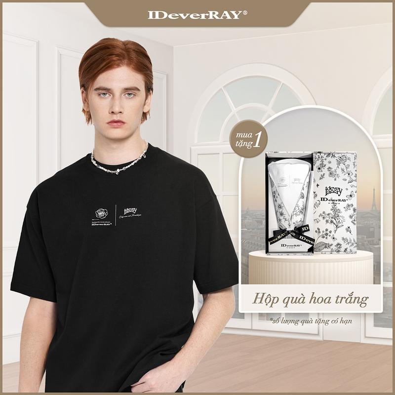 [HỘP HOA TRẮNG] Áo thun unisex cao cấp chính hãng IDeverRAY quà tặng cho người yêu thương [ETERNITY - Vĩnh cửu] form oversize chất liệu cotton 230gsm
