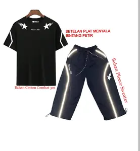 Setelan Skena Bintang Star List Reflektif/Nyala Gelap Unisex Anak Usia 4-15 Tahun Premium Medium1980