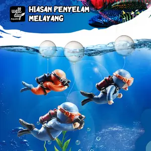 Hiasan Ornamen Penyelam Aquarium Miniatur Penyelam Bahan Resin Untuk Dekorasi Hiasan Akuarium