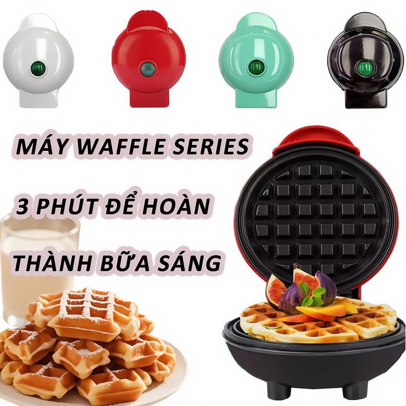 AIMI máy làm bánh waffle Máy nướng bánh mì làm bánh sandwich bánh quế bánh quế đỏ tổ ong 3 phút để hoàn thành bữa sáng.