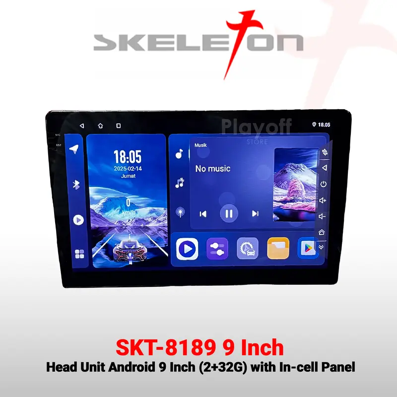 Carplay Ram 4+64 GB Head Unit Android Car Play Skeleton Bluetooth Wifi 8
