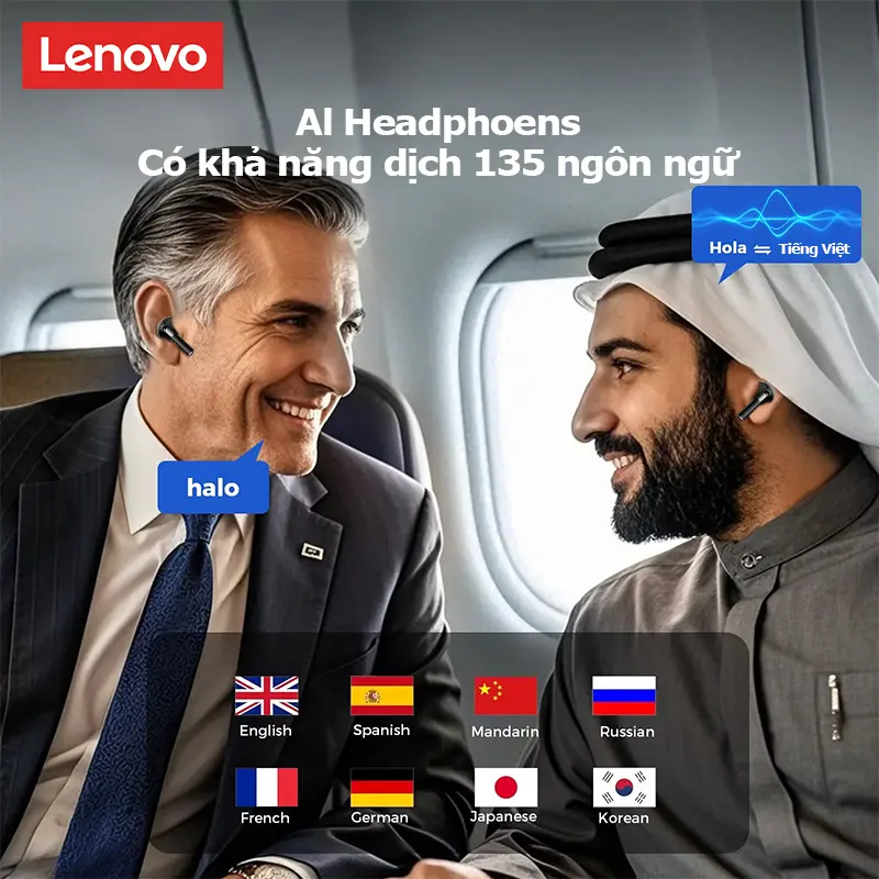 Lenovo LE220 Tai Nghe Không Dây Bluetooth V6.0 | Thiết Kế Giản Dịn + Tủ Sạc Da Little Cabin | AI Dịch Nhiều Ngôn Ngữ | Thoải Mái Đeo Suốt Ngày | Âm Thanh Nguyên Âm | BigBuy360 - bigbuy360.vn