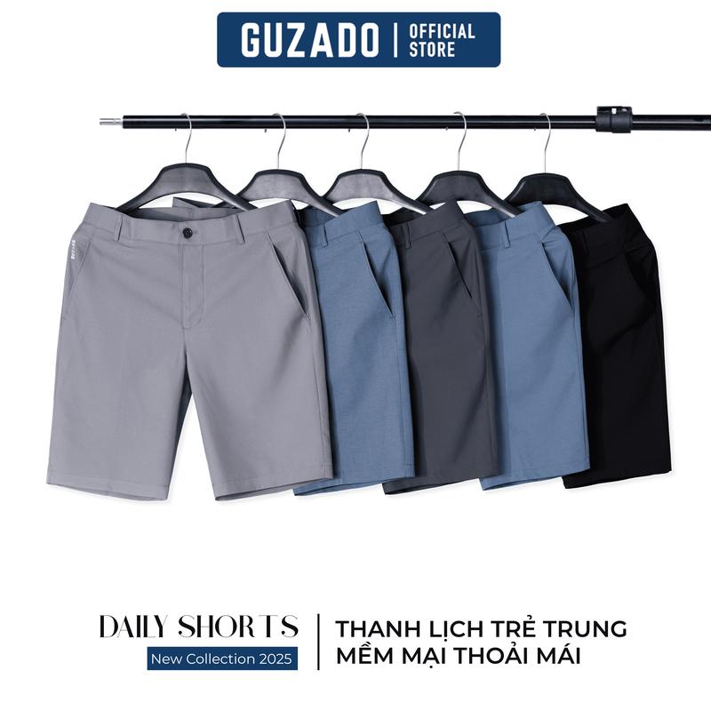 Quần Short Nam Dáng Âu GUZADO Quần Lửng Chất Gió Hàng Local Brand Basic GSR15
