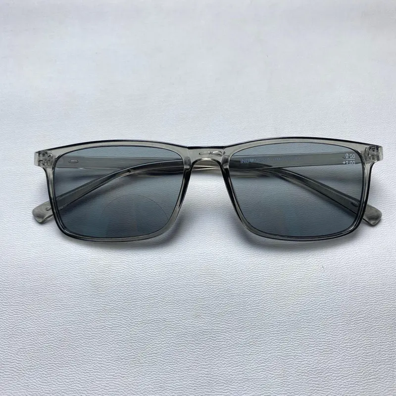 Foto [BELI 1 GRATIS 1 MODEL LAIN] Kacamata Baca & Jalan Lensa Plus Bifokal Kryptok Double Fokus Anti Radiasi Blue Ray Frame Kotak Grey Abu-Abu untuk Pria Wanita Orang Tua - ATM3013thumb3