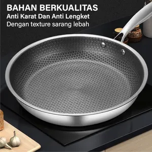 Wajan Penggorengan Stainless 28cm Anti Lengket Induksi Non Stick Frying Pan CG-8 WORLDHOME