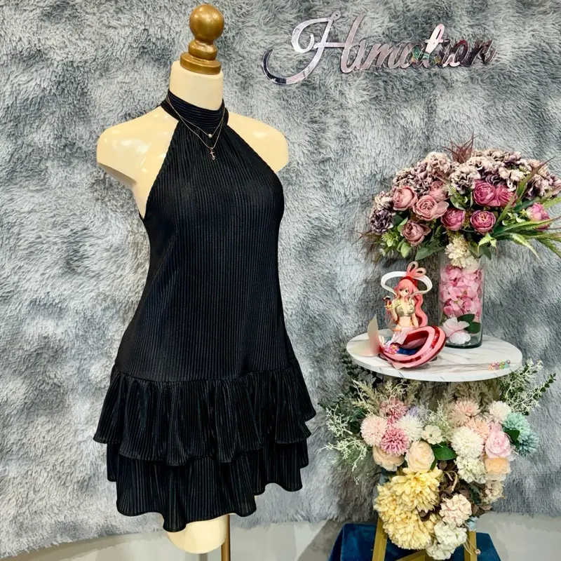 formal navy blue dress for wedding Ever-Pretty Elegant Pleated Chiffon Midi Semi Semi Formal Dress with Ruffled Sleeves Occasion Dress