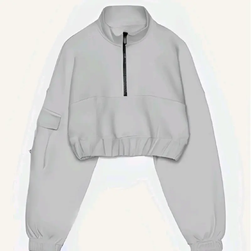 JAKET ZIPpER CROP premium ALL SIZE flecee wanita oversize jaket berkerah tebal style jaket wanita Fleece 5