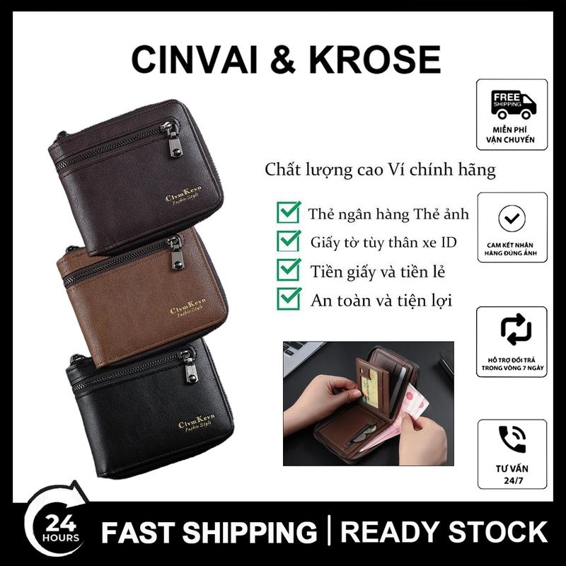 Ví Nam, Ví Ngắn, Ví Đựng Thẻ, Có Túi Khóa Kéo, Có Thể Đựng Tiền Xu, Dung Tích Lớn, Thiết Kế Đa Chức Năng, Ví Gấp Ba Lần, Làm Bằng Da PU, Thiết Kế Tinh Tế Phong Cách Nhật Bản, Ví Vuông, Ví Hình Chữ Nhật Dài Wallet Nhiều Ngăn