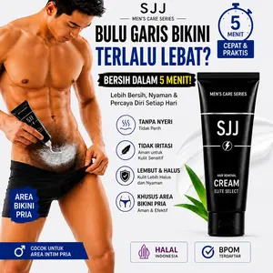 Perontok Bulu Pria Hair Removal Cream Penghilang Bulu Kemaluan Pria Area Intim Garis Bikini Ketiak Dada Kaki Perontok Bulu Permanen Tanpa Sakit Tidak Iritasi Aman untuk Kulit Sensitif BPOM Halal Cepat Bersih Kulit Halus