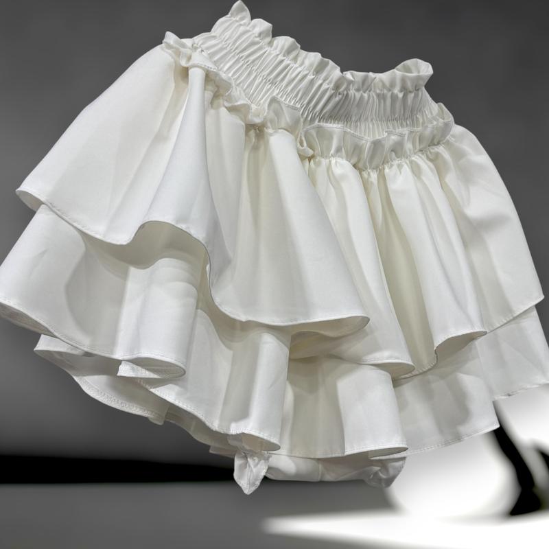 Chân váy Nữ 2 tầng Xoè phồng rộng lưng cao bản thun to vải tuyết mưa mềm có quần Bí ngắn Nhung Voi quần váy nữ ngắn chân váy phồng quần bí