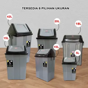 TEMPAT SAMPAH TUTUP GOYANG SILVER MPW 15Lt / 20Lt / 42 Lt bak  sampah tempat sampah / tempat  sampah Plastik
