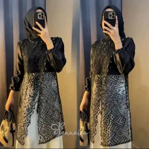 Keyra Outer Brokat Mix Organza Full Payet Tunik