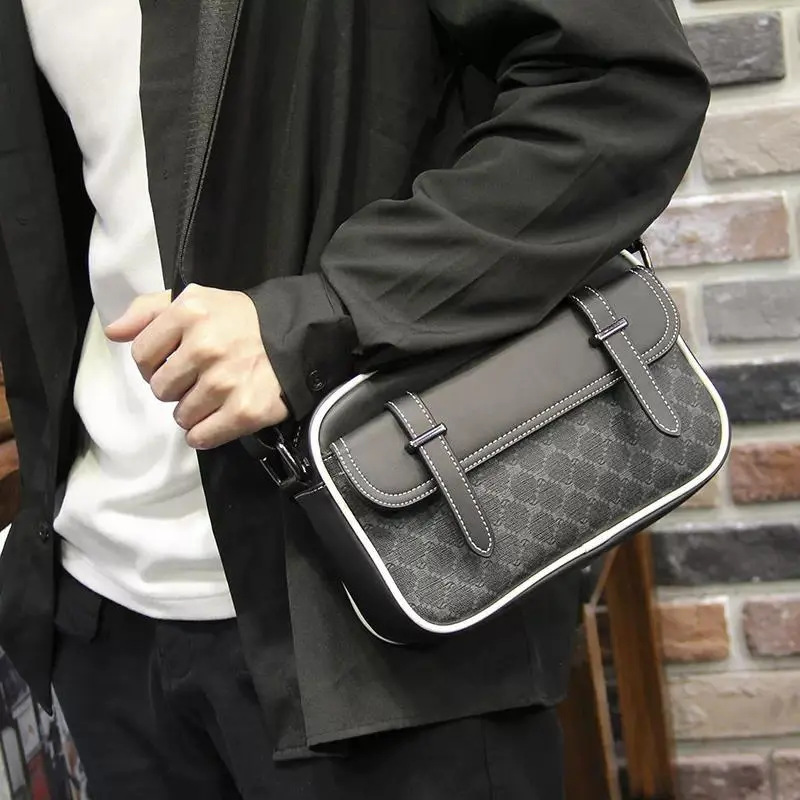 Men's Fashion Plaid Crossbody Bag Men's Casual Backpack Mobile Phone Bag Shoulder Bag Casual Business Daily Small Square Bag