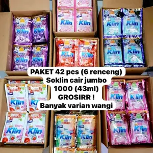 42 pcs (6 renceng) soklin cair jumbo 43ml/ detergent cair pencuci baju grosir