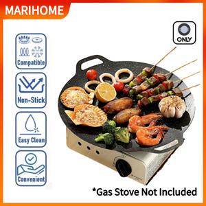 Indoor Outdoor Non Stick Barbeque Roasting Grill Plate Grill Pan For Gas Stove Induction Ceramic Cooker Kuali Leper Kitchenware Cast Iron