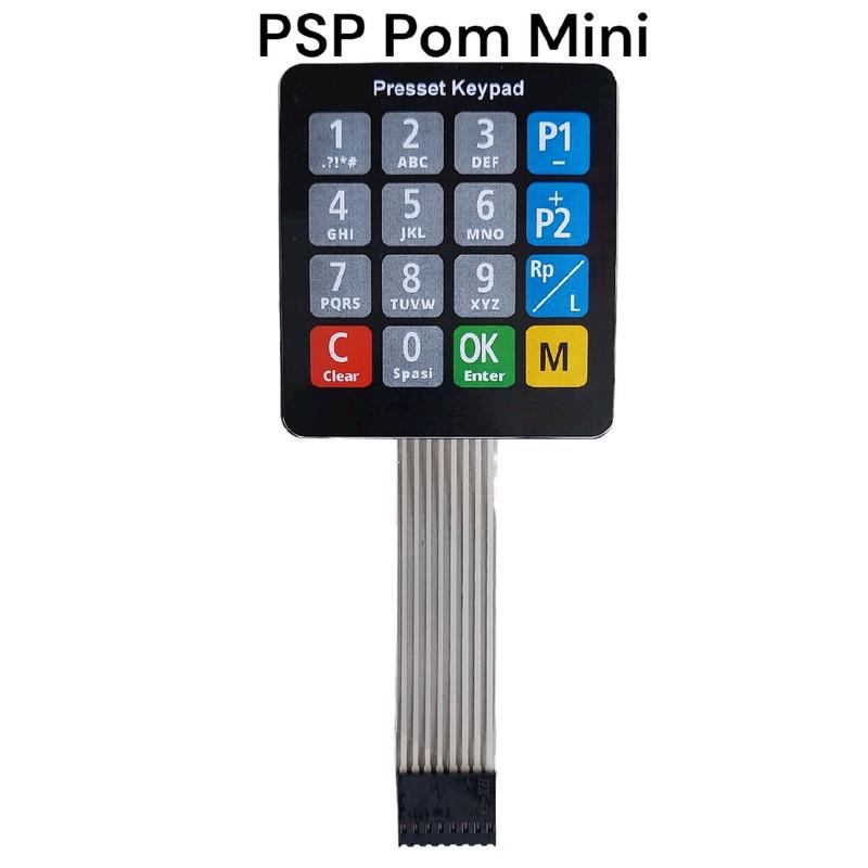 Tombol keypad pom mini presset keypad laminasi pom mini pertamini