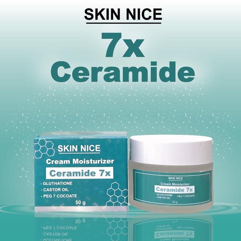 SKIN NICE 7x Ceramide Moisturizer Gel -50g/30g Moisturizer Krim pencerah Kulit Kering & Sensitif BPOM, Anti Aging Pelembab wajah Melembutkan 1