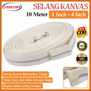 Selang Kolam Ikan Penyiraman Kanvas Irigasi Pertanian 1-4 Inch Selang Kuat dan Kokoh Untuk Irigasi Air Putih Bulat Tanaman