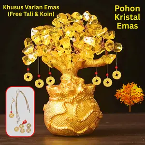 Pajangan Pohon Kristal Rejeki pembuka Aura Simbol Kemakmuran Rejeki (Tinggi 14 Cm)