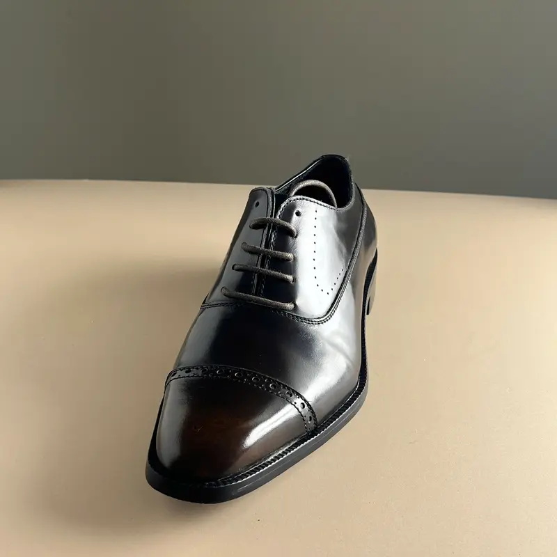 Giày Oxford Captoe Nam Màu Nâu Patina, Brogue Oxford Brown Hiệu Dustino cổ điển 8