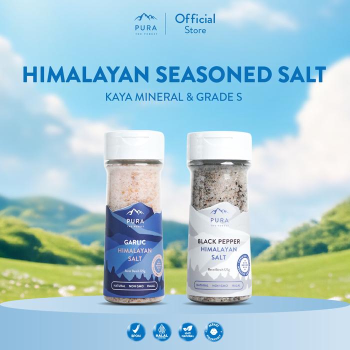 Gambar Pura Himalayan Salt Garlic, Pepper (125gr) - Garam Himalaya -  Organik - Natural - Tanpa Rafinasi -Rendah Natrium - Garlic + Pepper dari PURA THE PUREST Kab. Sidoarjo Tokopedia