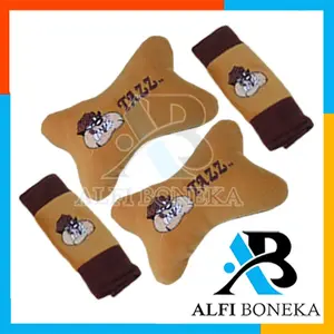 Bantal Mobil Set Karakter Lucu Gemesin - Paket Set Bantal Sandaran mobil - Bantal Leher Mobil Terbaik Car