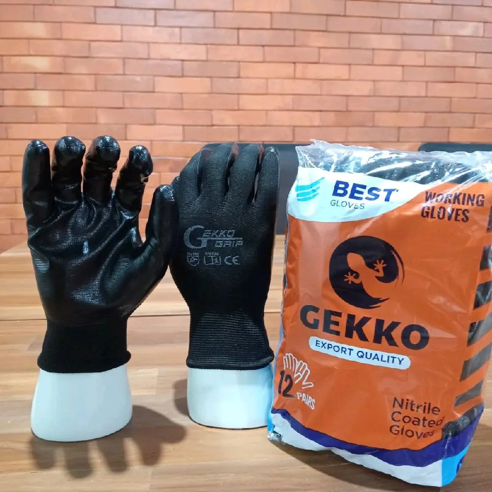 6 & 12 Pasang  | Sarung Tangan Safety Gekko Latex ORIGINAL Anti Duri Anti Benda Tajam Bisa Random Warna