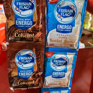 Frisian Flag Susu Set Bendera Kental Manis Putih dan Coklat 1 pak isi 6 pcs