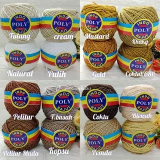 Benang Rajut Poly Indo sery cream / Benang Rajut Poly Kilap