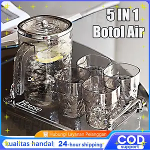 Set Gelas & Teapot Desain Unik - Bahan Tebal Isolasi Panas/Praktis untuk Sehari-hari