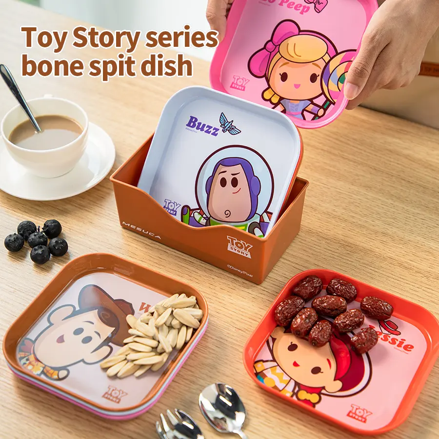 Cartoon household bone spitting dish new high-value dish bone spitting dipping sauce Japanese cute plate tableware durable and anti-fall