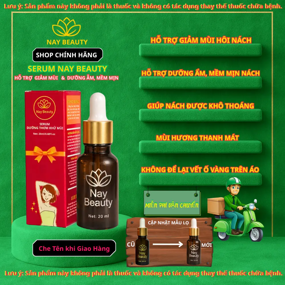 SERUM NAY BEAUTY HỖ TRỢ GIẢM MÙI HÔI NÁCH, GIÚP NÁCH KHÔ THOÁNG CHO CẢ NAM VÀ NỮ 20ML