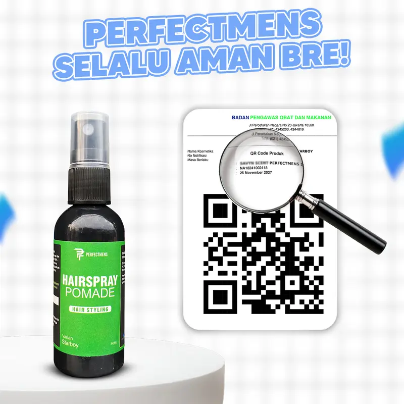 PAKET POMADE CAIR ALL VARIAN 4 AROMA BUNDLING PERFECTMENS HAIR SPRAY FREE SISIR dan POUCH EXCLUSIVE KEREN 5