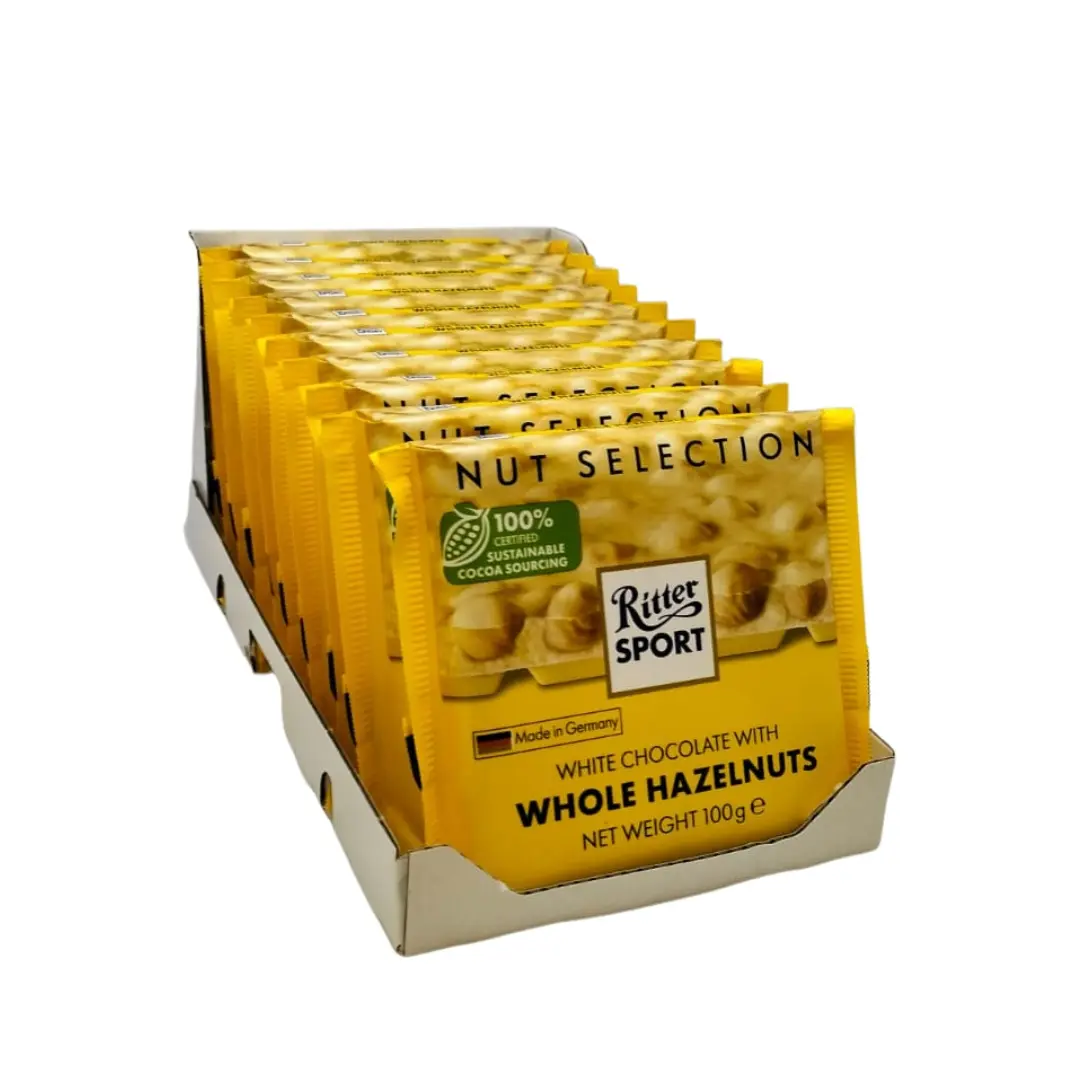 Ritter Sport White Whole Hazelnuts 10x100g