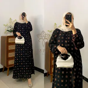 Gamis MELATY ELLY pakaian muslim kekinian gamis terbaru bahan rayon gamis elegan cocok untuk acara formal