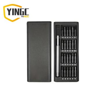YC 25-in-1精密ドライバーセット、携帯電話やタブレットの分解に適した汎用性の高い修理ツール、耐久性のあるプラスチック製、充電不要 - さまざまなネジが付属しています。