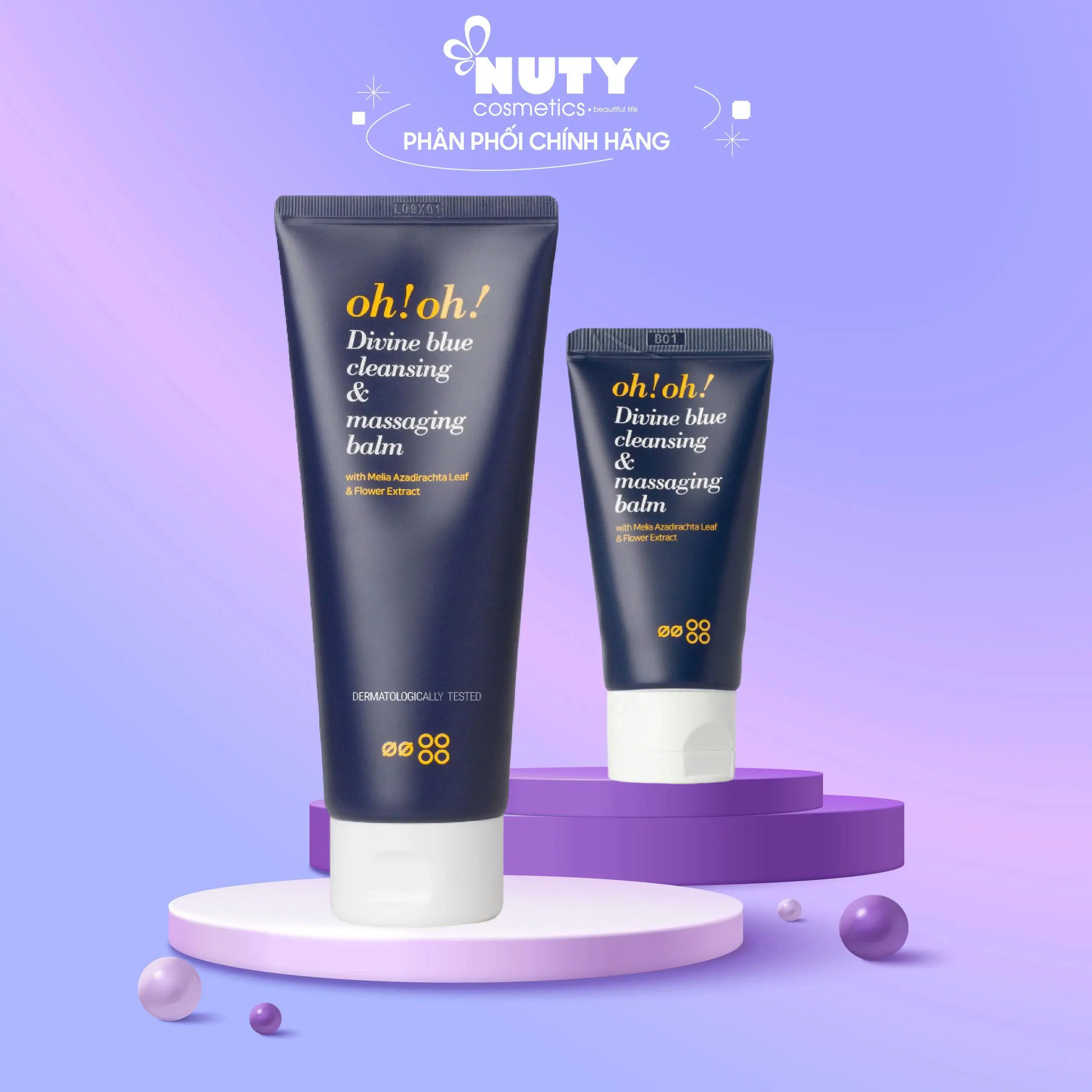 Sáp Tẩy Trang Oh! Oh! Divine Blue Cleansing & Massaging Balm With Melia Azadirachta Leaf & Flower Extract 150ml | NUTY cosmetics beautiful life