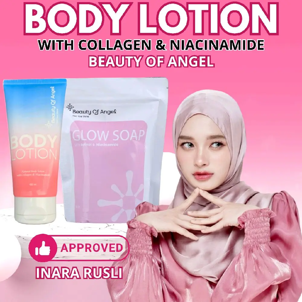 BUNDLING GLOW SOAP & BODY LOTION Beauty Of Angel With Retinol & Niacinamide By Dr Richard Lee sabun pencerah wajah dan badan untuk memudarkan flek hitam kerutan jerawat dan mencegah penuaan dini BPOM Perawatan Tubuh Mencerahkan Wangi Pemutih Seluruh Badan