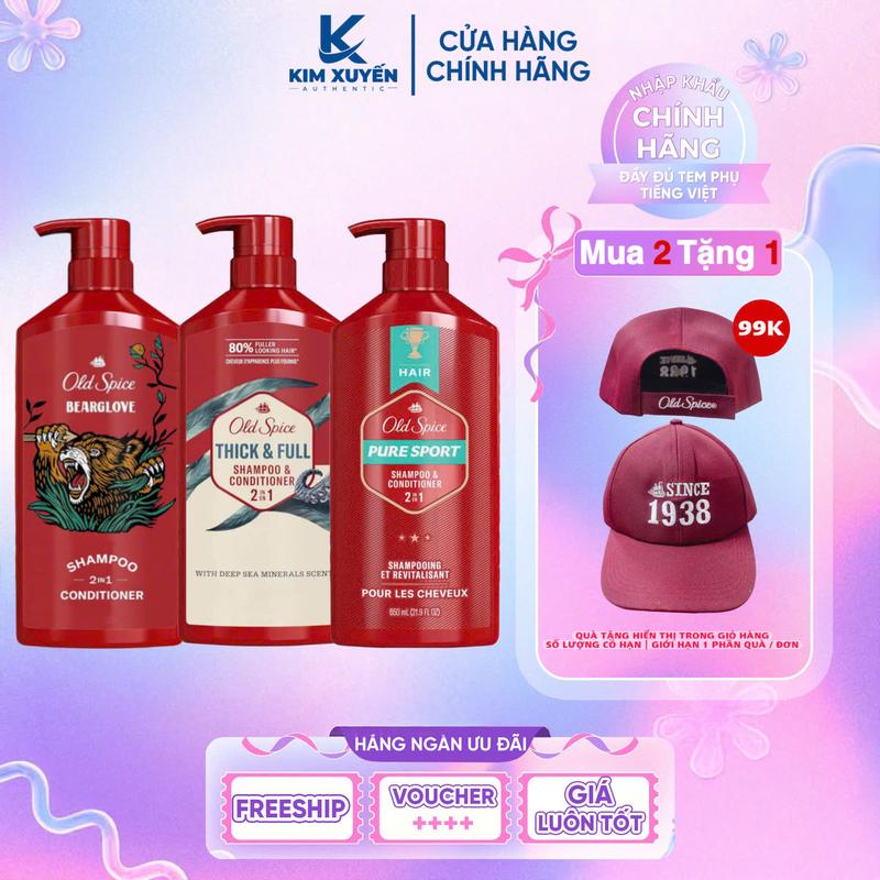 Dầu gội xả Old Spice 2in1 650ML - Phong cách nam tính mạnh mẽ