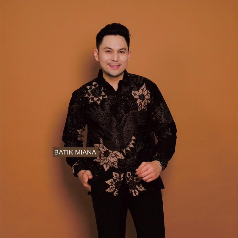 Kemeja Batik Pria ADINATA Bahan Katun Halus Lapis Furing Motif Bunga Reguler Fit Outfit Kondangan Nyaman 1